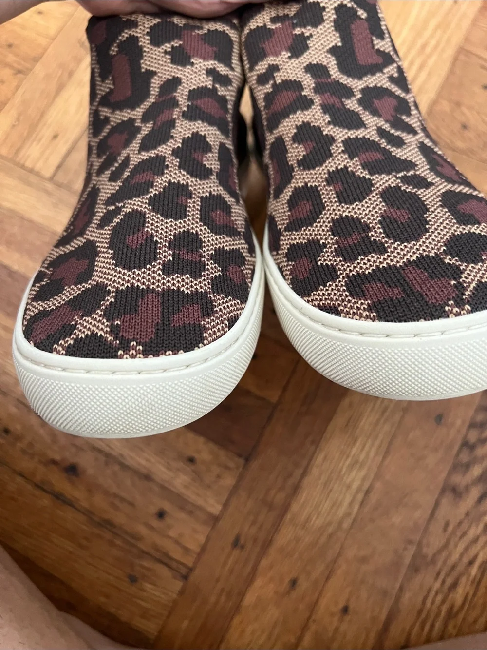 Rothy's Women's Leopard Slip-On High-Top Sneaker - Brown size 10